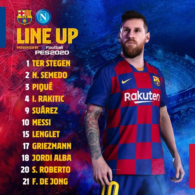 Kết quả Barca vs Napoli: Đội hình ra sân của Barcelona không có cả Vidal, Busquets và Arthur Melo