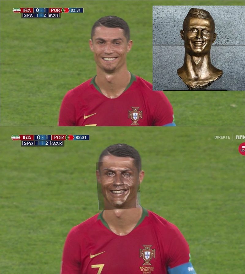 Không biết ai làm bức tượng này, Thethaoso thấy giống Ronaldo đến 99%