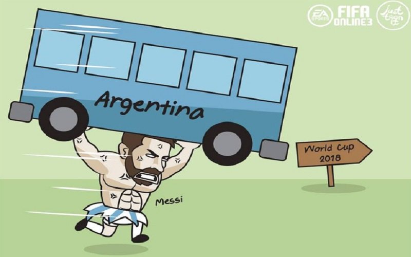 Ảnh chế Messi: gánh vác cả Argentina