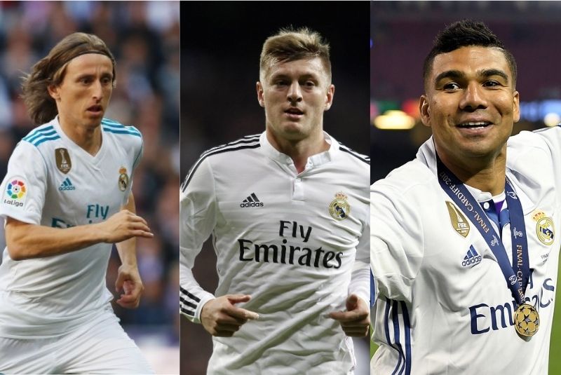 Đội hình Real Madrid vô địch Champions League 2017:  Toni Kroos, Luka Modric, Casemiro 
