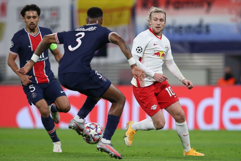 Hiệp 1 trận đại chiến giữa RB Leipzig vs PSG khép lại với tỉ số 1-1