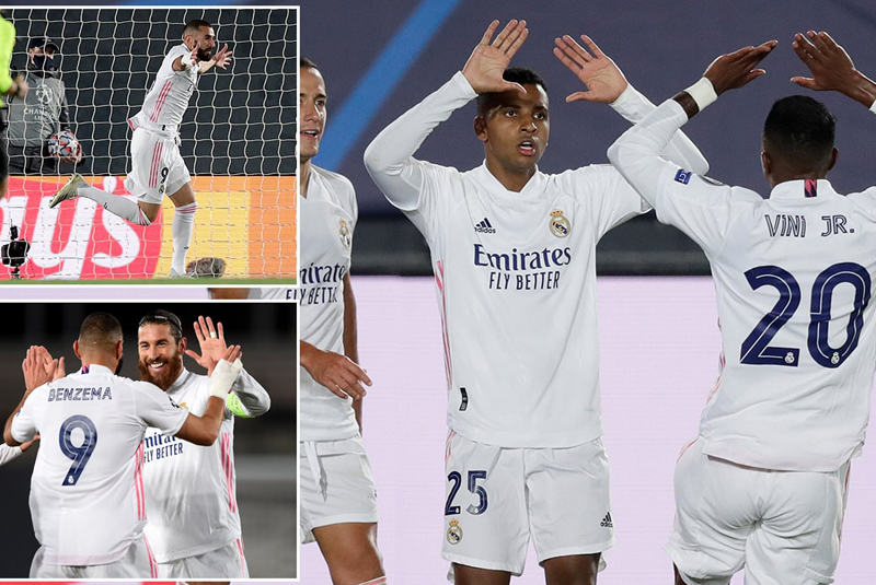 Real Madrid vs Inter Milan – Rodrigo và đồng đội ăn mừng sau bàn thắng ấn định tỉ số 3-2