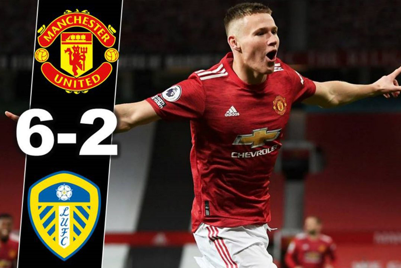 Bữa tiệc bàn thắng giữa Manchester United vs Leeds United khép lại với kết quả 6-2