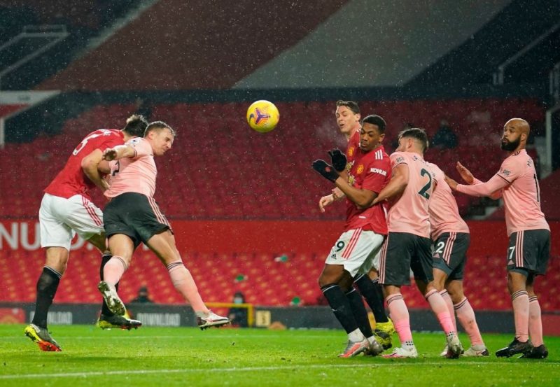 Manchester United vs Sheffield United - Bàn thắng gỡ hòa của Harry Maguire diễn ra ở phút 64