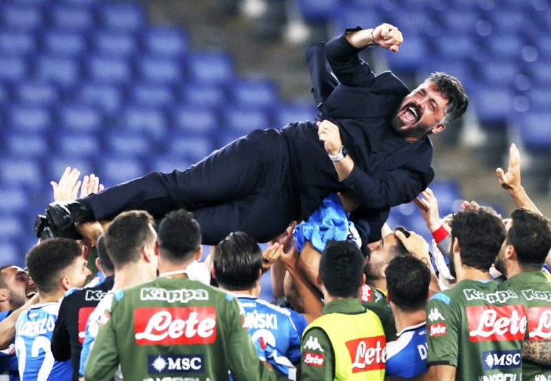 HLV Gattuso từng cùng Napoli vô địch Coppa Italia mùa trước