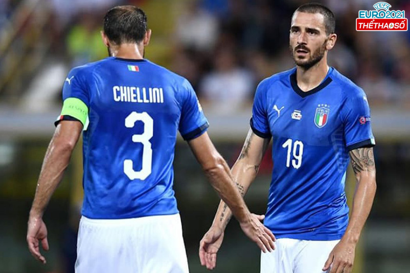 Bonucci và Chiellini vẫn là cặp đôi trung vệ trong đội hình tuyển Italia ở mùa hè này