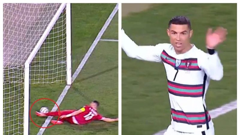 Pha bóng gây tranh cãi của Ronaldo ở cuối trận