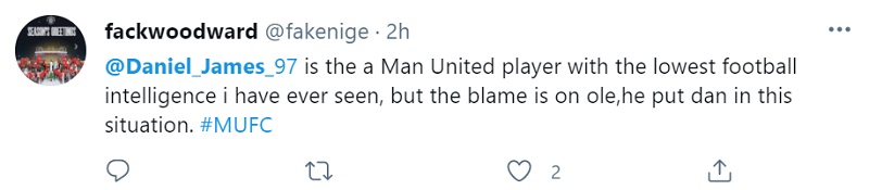 Daniel James là cầu thủ có tư duy chiến thuật kém nhất tôi từng thấy tại Man Utd, nhưng người đáng bị chỉ trích là Ole khi ông ấy đã đặt học trò vào thế khó