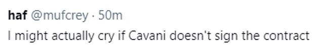 Nếu Cavani không gia hạn với Man Utd, có lẽ tôi sẽ thực sự rơi nước mắt