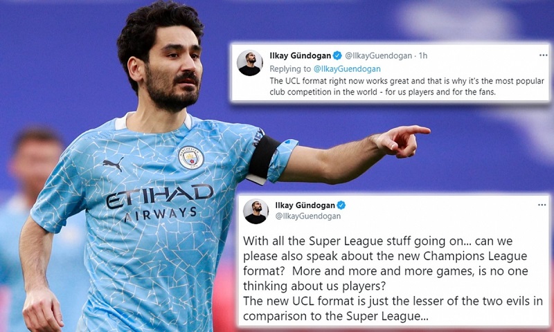 Ilkay Gundogan công khai phản đối thể thức mới của Champions League
