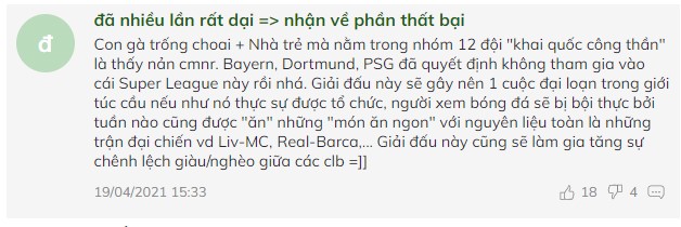 NHM Việt Nam và Quốc Tế nói gì về European Super League? | Hình 12