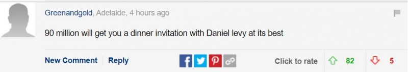 90 triệu bảng chi đủ cho Daniel Levy ăn 1 bữa tối mà thôi