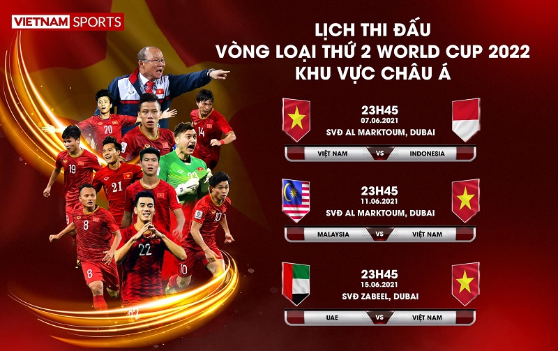 Khán giả có thể xem trực tiếp vòng loại World Cup 2022 của đội tuyển Việt Nam trên Đài truyền hình quốc gia VTV theo lịch trên đây