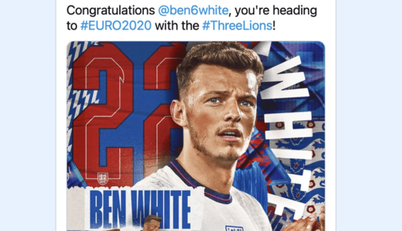 Ben White là người được chọn cuối cùng trong danh sách tuyển Anh