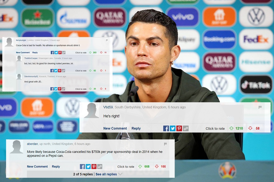 Tranh cãi nổ ra khi Ronaldo khiến Coca Cola bẽ mặt tại họp báo