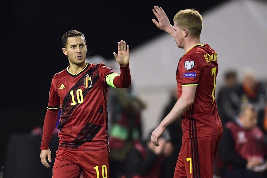 Các bài tấn công của tuyển Bỉ rất đang dạng nhờ sự hiện diện của Hazard và Bruyne