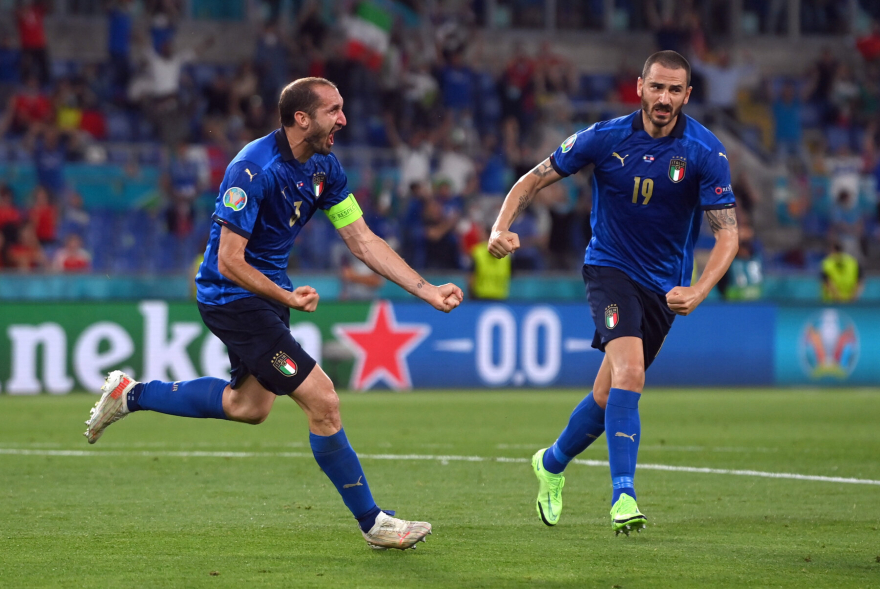 Leonardo Bonucci và Giorgio Chiellini là chỗ dựa cho thành công của tuyển Ý tại EURO 2021