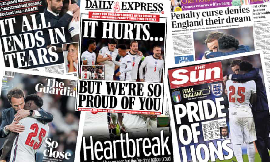Báo chí xứ sở sương mù nói gì về thất bại của tuyển Anh tại EURO 2021?