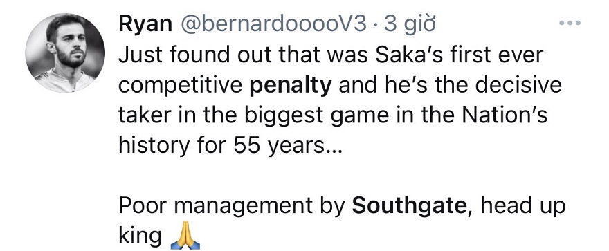 Saka thực hiện quả 11m trong một trận đấu có ý nghĩa 55 năm lịch sử. Southgate thật sự quá tệ!
