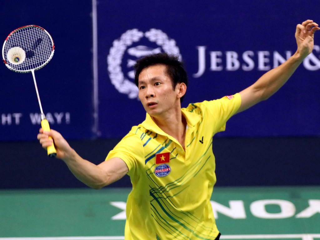 Tay vợt Nguyễn Tiến Minh thi đấu trận cuối cùng ở vòng bảng môn cầu lông