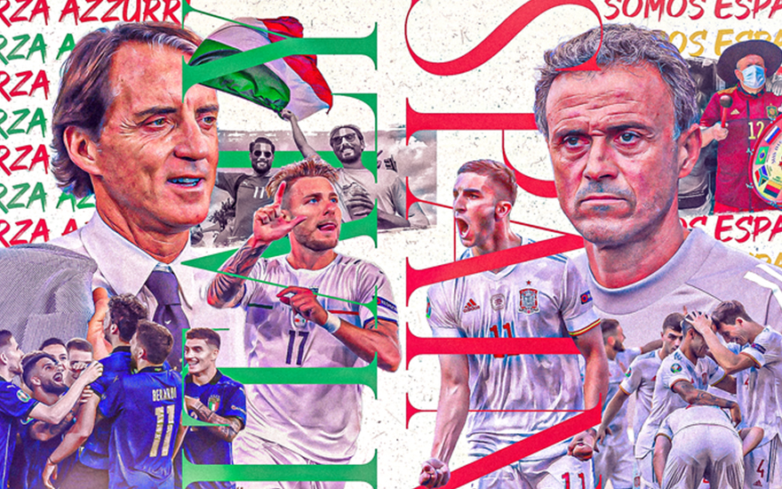 Ý vs Tây Ban Nha là trận bán kết thứ 1 của Euro 2021