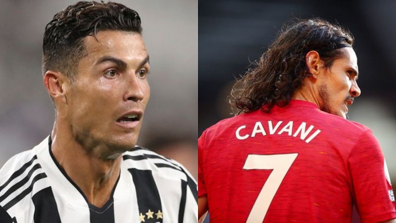 Chưa rõ Ronaldo sẽ khoác áo số 7 của Cavani hay chọn một số áo khác ở Man United