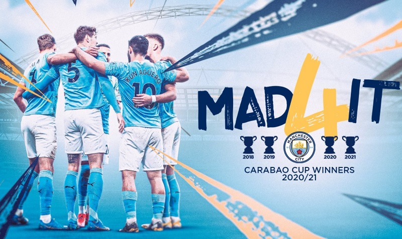 Man City là nhà vô địch Carabao Cup 4 mùa liên tiếp