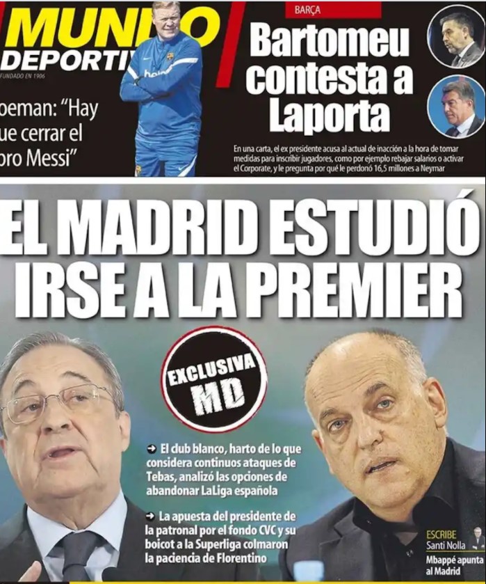 Thông tin Real Madrid muốn gia nhập Ngoại Hạng Anh được Mund Deportivo đăng tải