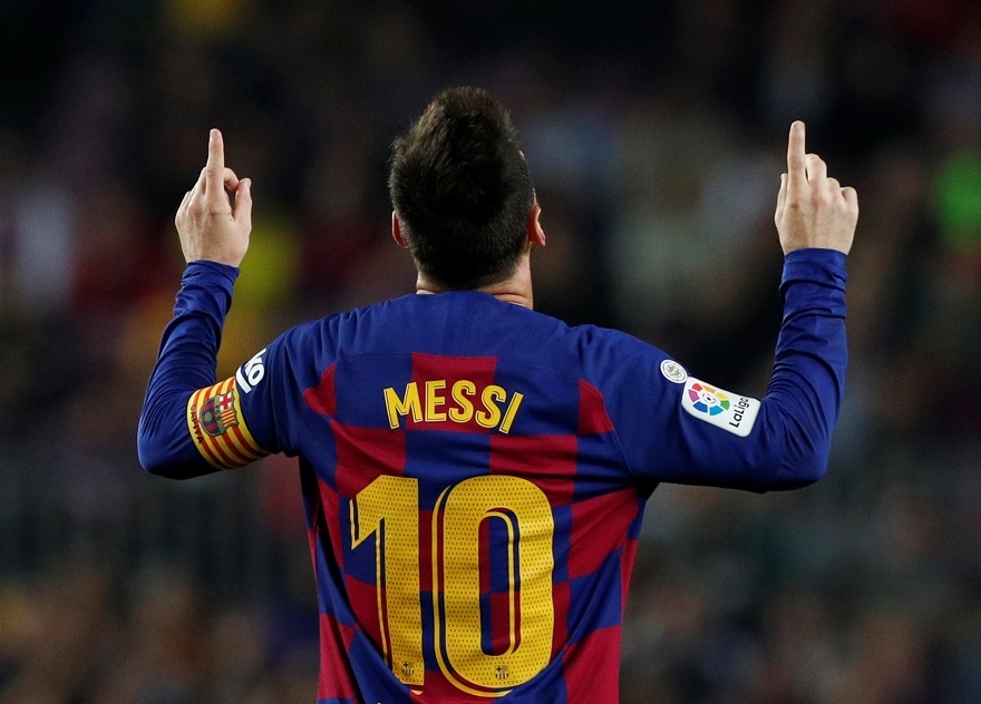 Barca treo áo số 10 của Messi ở mùa giải năm nay