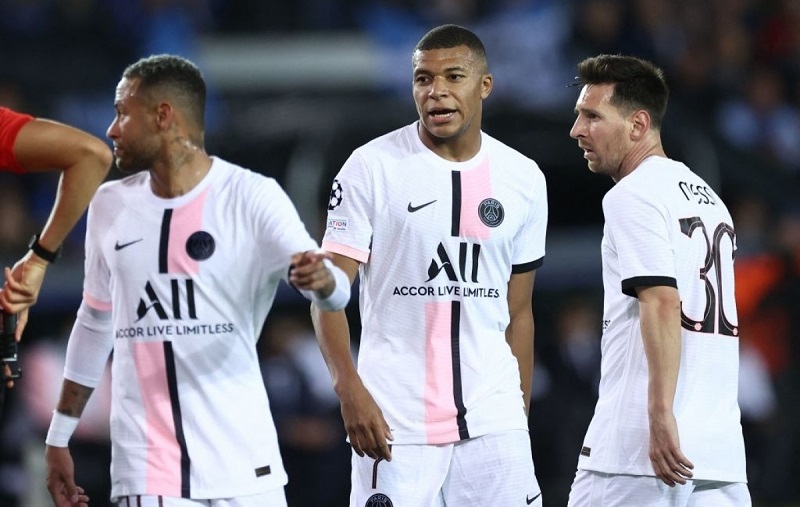 Chấm điểm Club Brugge 1-1 PSG: Messi 7, Mbappe 6, Neymar 5