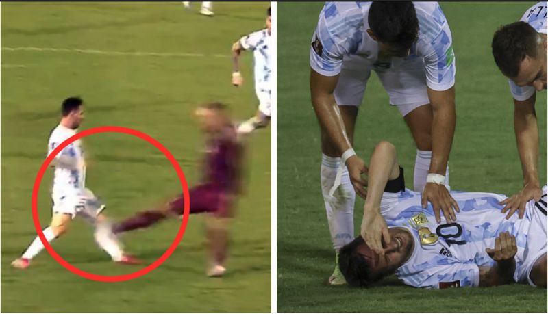 Cận cảnh pha vào bóng suýt làm Messi gãy chân