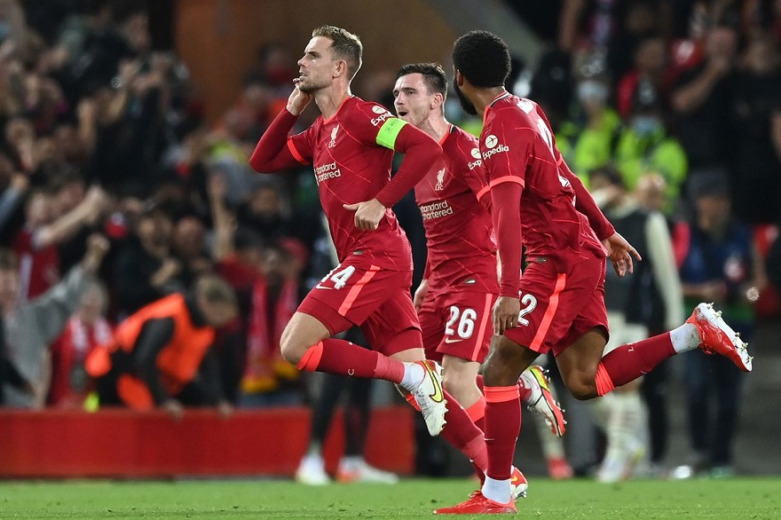 Đội trưởng Jordan Henderson ấn định tỉ số 3-2 cho Liverpool phút 69