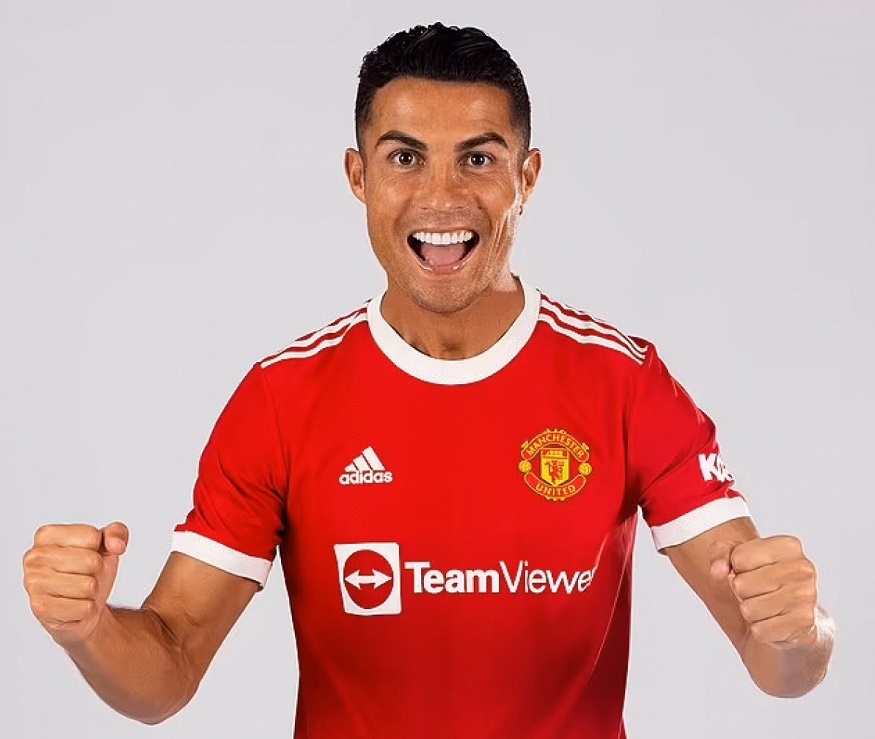 Ronaldo trong màu áo của Man United
