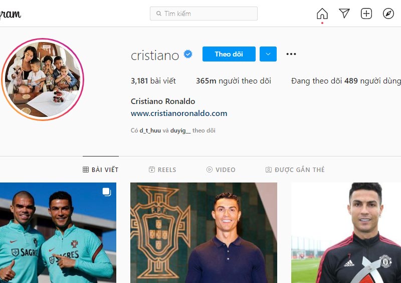 instagram của Ronaldo