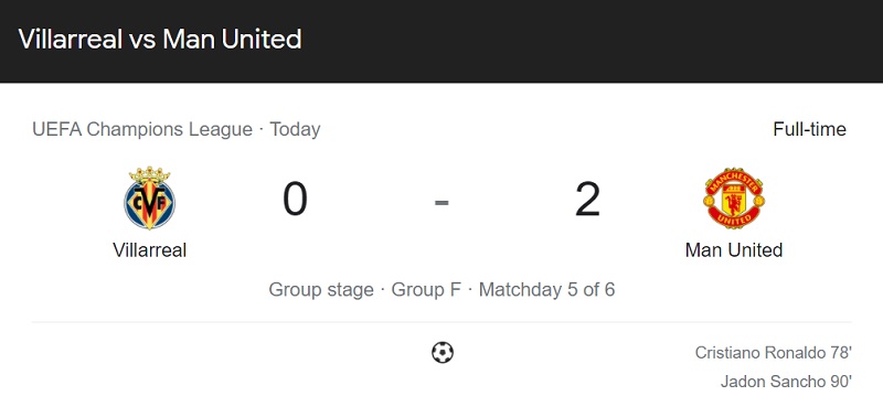 Man Utd đã đánh bại Villarreal ngay trên sân khách