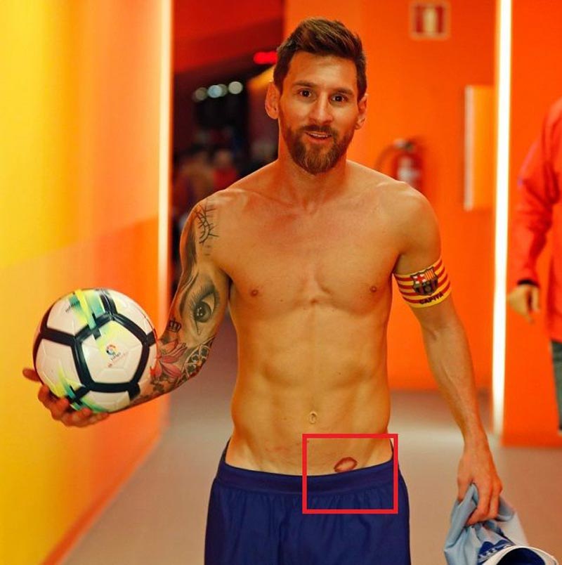 Giải mã hình xăm của Messi: xăm nụ hôn của vợ