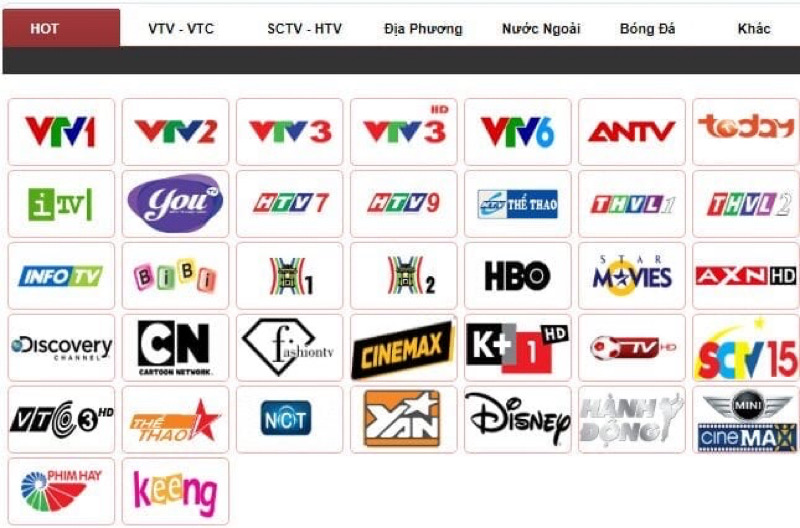 TV101 chiếu trực tiếp nhiều kênh khác nhau - TV101 VN | Tivi 101 xem bóng đá trực tuyến online Tv101vn