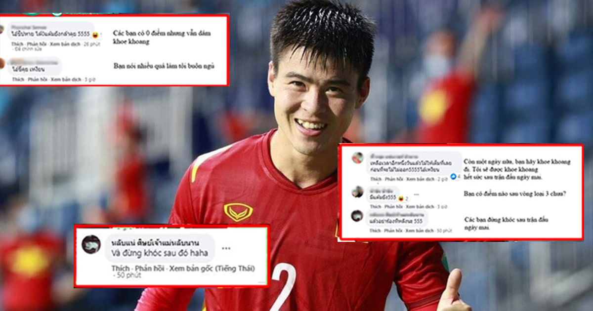 Cầu thủ Duy Mạnh bị fan Thái Lan khịa trước thềm đại chiến
