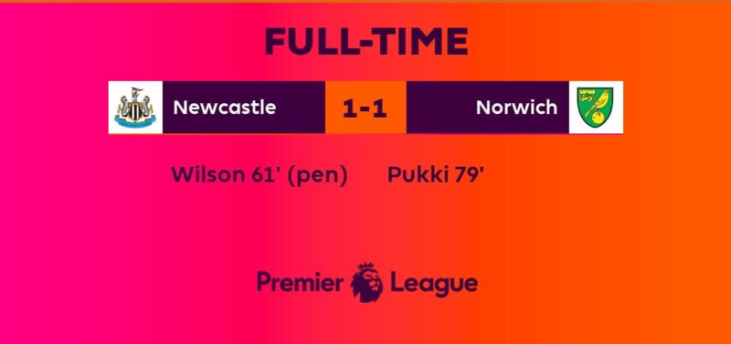 Kết quả Newcastle Vs Norwich City 2h30 ngày 1/12