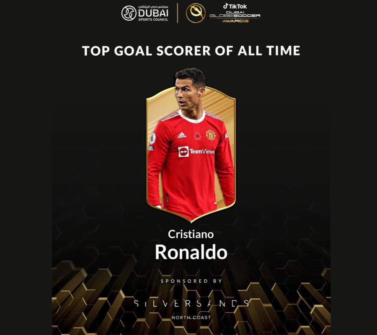 Ronaldo được Global Soccer Awards vinh danh. Ảnh: FPT Play