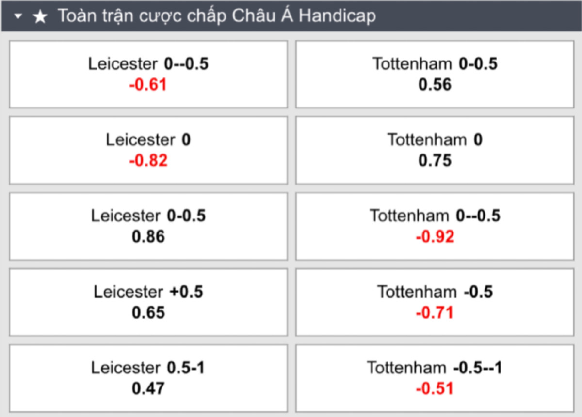 Soi kèo nhà cái Leicester City vs Tottenham 2h30 ngày 20/1 theo tỷ lệ châu Á