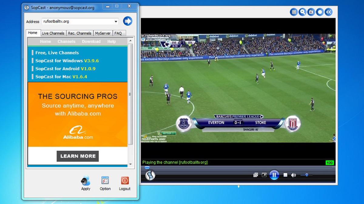 Sopcast là ứng dụng quá phổ biến với NHM bóng đá Việt Nam