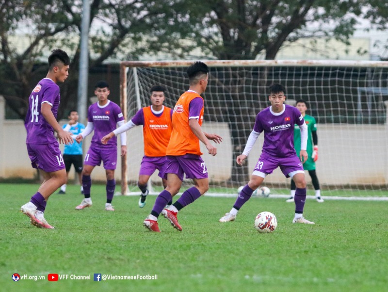 U23 Việt Nam tập luyện cho giải U23 Đông Nam Á 2022 (Ảnh: VFF)