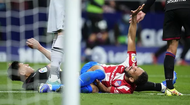 Cunha chấn thương trong trận đấu với Levante