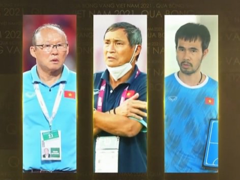 HLV Park Hang-seo, HLV Mai Đức Chung và HLV Phạm Minh Giang được vinh danh vì những cống hiến đặc biệt cho bóng đá Việt năm 2021