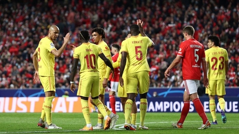 Liverpool vượt trội so với Benfica