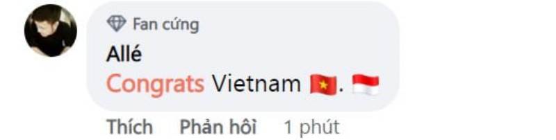 1 CĐV Indonesia chúc mừng U23 Việt Nam