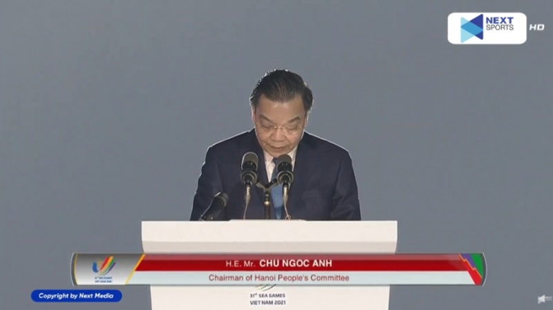 Chủ tịch UBND TP Hà Nội, Chu Ngọc Anh phát biểu