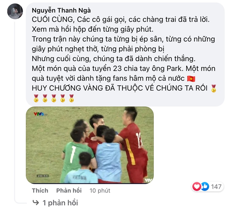 CĐV Việt Nam cảm ơn ông Park