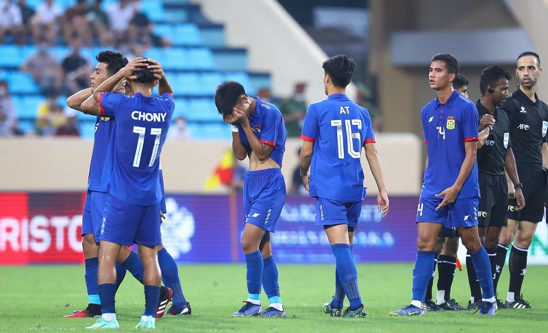 U23 Lào có trận hòa đáng tiếc trước U23 Singapore ở vòng đấu trước